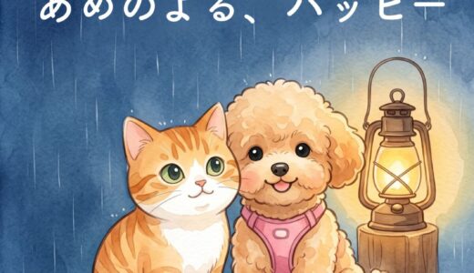 絵本『モモとハッピー』第2巻｜雨の夜に迷い猫を保護した実話【あめのよる、ハッピー】
